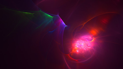 3D rendering abstract fractal light background