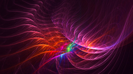 3D rendering abstract fractal light background