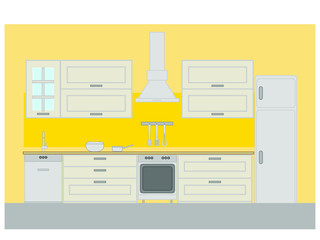 kitchen sketch on white background