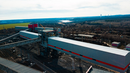Fototapeta premium Plant metallurgy mining and processing factory aerial view