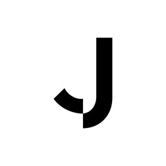 initial letter j cut off vector logo