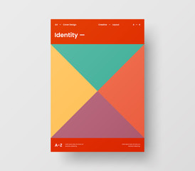 Amazing business presentation vector A4 vertical orientation front page mock up. Modern corporate report cover abstract geometric illustration design layout. Company identity brochure template.