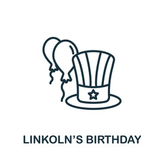 Lincoln'S Birthday icon from hollidays collection. Simple line Lincoln'S Birthday icon for templates, web design and infographics