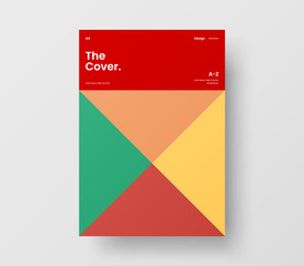 Amazing business presentation vector A4 vertical orientation front page mock up. Modern corporate report cover abstract geometric illustration design layout. Company identity brochure template.