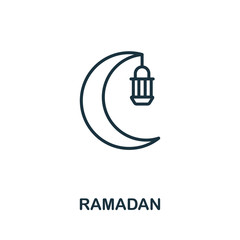 Ramadan icon from hollidays collection. Simple line Ramadan icon for templates, web design and infographics