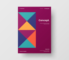 Amazing business presentation vector A4 vertical orientation front page mock up. Modern corporate report cover abstract geometric illustration design layout. Company identity brochure template.