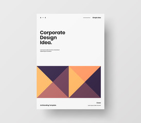 Amazing business presentation vector A4 vertical orientation front page mock up. Modern corporate report cover abstract geometric illustration design layout. Company identity brochure template.