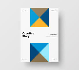 Amazing business presentation vector A4 vertical orientation front page mock up. Modern corporate report cover abstract geometric illustration design layout. Company identity brochure template.