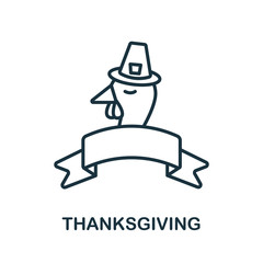 Thanksgiving icon from hollidays collection. Simple line Thanksgiving icon for templates, web design and infographics