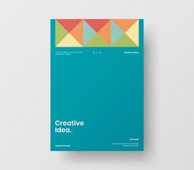 Amazing business presentation vector A4 vertical orientation front page mock up. Modern corporate report cover abstract geometric illustration design layout. Company identity brochure template.