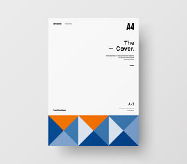 Amazing business presentation vector A4 vertical orientation front page mock up. Modern corporate report cover abstract geometric illustration design layout. Company identity brochure template.