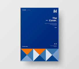 Amazing business presentation vector A4 vertical orientation front page mock up. Modern corporate report cover abstract geometric illustration design layout. Company identity brochure template.