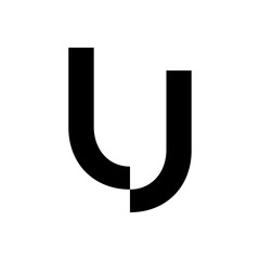 initial letter u cut off vector logo
