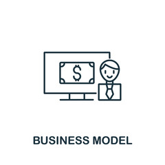 Fototapeta na wymiar Business Model icon from industry 4.0 collection. Simple line element Business Model symbol for templates, web design and infographics