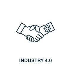 Industry 4.0 icon. Simple line element Industry 4.0 symbol for templates, web design and infographics