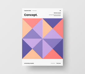 Amazing business presentation vector A4 vertical orientation front page mock up. Modern corporate report cover abstract geometric illustration design layout. Company identity brochure template.