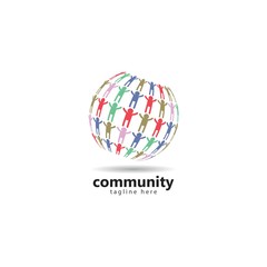 Global community, network and social icon design