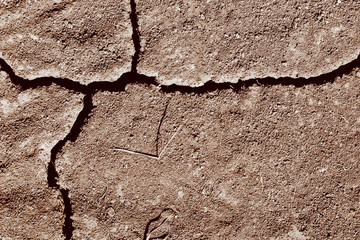 Texture of dry arid earth with large cracks.