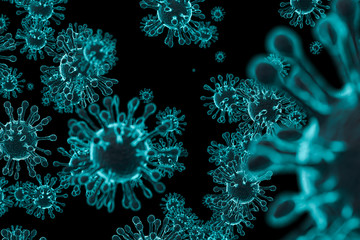 Corona Virus,Microbiology And Virology Concept - 3d Rendering