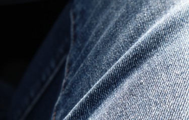 Jeans Stoff Nahaufnahme im Sitzen