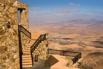 View of the Valle de Santa Ines from the Mirador de Morro Velosa, Betancuria, Fuerteventura, Canary...