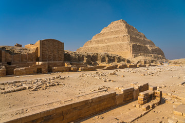 The oldest Pyramid Step pyramid of King Netjeryhet Djoser Zoser, Saqqara Egypt