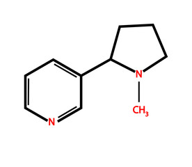 Nicotine formula on a white background. Vector illustration.