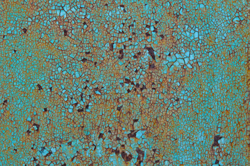old rusty damaged turquoise texture or background
