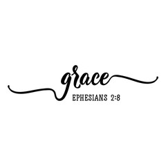 Grace. Bible lettering. calligraphy vector. Ink illustration.