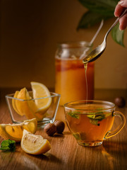 tea with lemon and honey