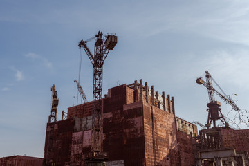 Abandoned construction site of block 5 and 6 of the Chernobyl nuclear power plant