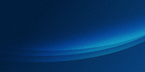 Vector abstract, science, futuristic, light energy technology concept. Digital image of light rays, stripes lines with blue light, speed and motion blur over dark blue background