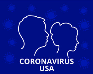 Coronavirus in USA. Novel coronavirus (2019-nCoV), woman in white medical face mask. Concept of coronavirus quarantine.