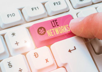 Conceptual hand writing showing Lte Networks. Concept meaning 4G wireless communications standard...