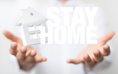 Stay home digital stay safe 3d.