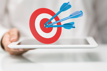 Marketing And Communication Success Concept dart.