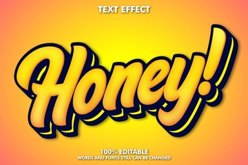 Honey text effect, youth style graffiti font