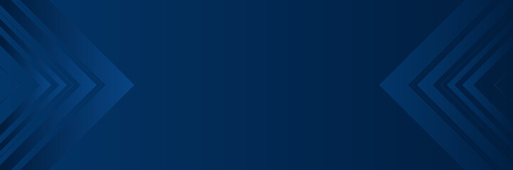 Obraz premium Blue wide banner background with arrow concept for business and entertainment