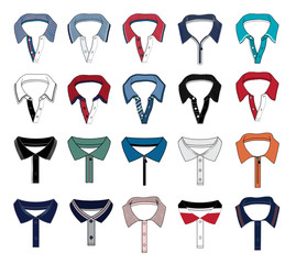 Set of collars for polo shirt.