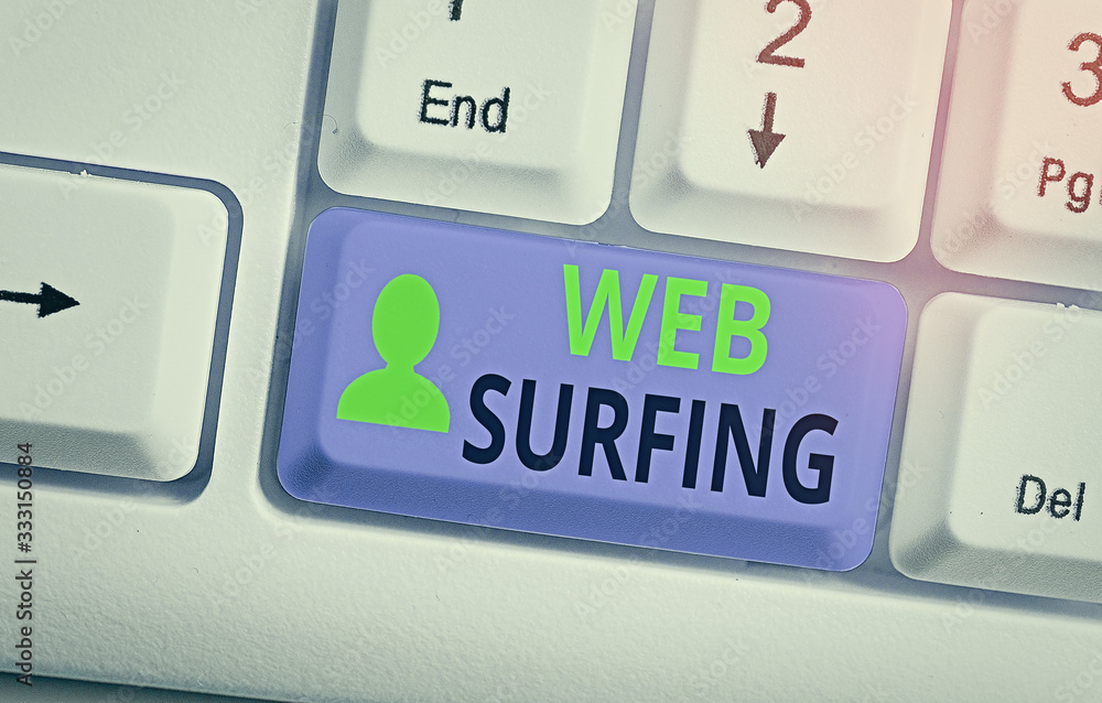 Poster word writing text web surfing. business photo showcasing jumping or browsing from page to page on th