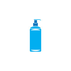 Antibacterial hand sanitizer, disinfection  icon in flat design isolated