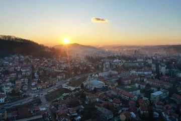 Tuzla, Bosnia & Herzegovina View form sky at main square