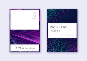 Stylish cover design template set. Neon abstract l