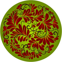 Vintage ethnic floral ornament, vector art, imitation of paint painting