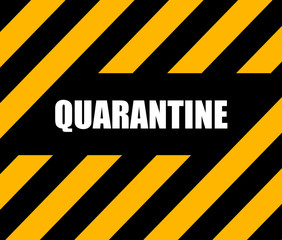 Simple quarantine illustration with black and yellow pattern.