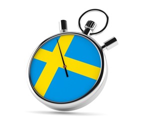 Fototapeta premium Stopwatch with swedish flag