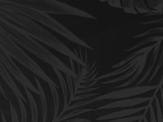 Beautiful abstract color gray and black leaves marble on black background, black white granite tiles floor on white background, love gray leaves banners graphics, art mosaic decoration black flowers