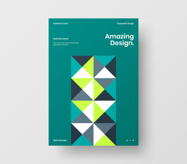 Amazing business presentation vector A4 vertical orientation front page mock up. Modern corporate report cover abstract geometric illustration design layout. Company identity brochure template.