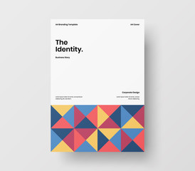 Amazing business presentation vector A4 vertical orientation front page mock up. Modern corporate report cover abstract geometric illustration design layout. Company identity brochure template.