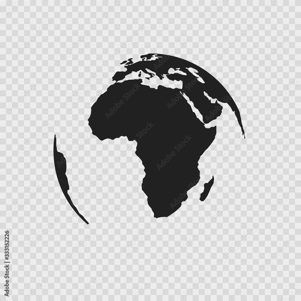 Poster earth icon in realistic style on transparent background. simple vector element